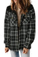 Jackets black plaid pattern sherpa lined hooded shacket