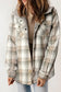 Jackets black plaid pattern sherpa lined hooded shacket