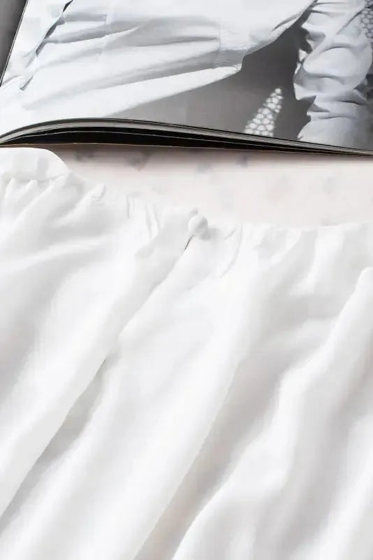 Black Pleated Loose Blouse - Padded Shoulder Buttoned Cuffs - Fashionfitz