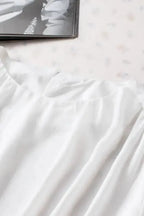 Black Pleated Loose Blouse - Padded Shoulder Buttoned Cuffs - Fashionfitz