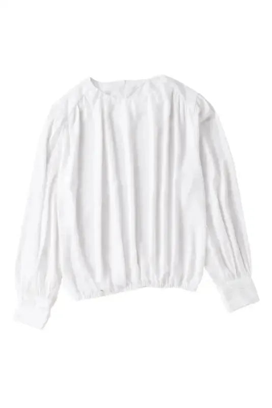 Black Pleated Loose Blouse - Padded Shoulder Buttoned Cuffs - Fashionfitz