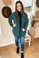 Black plus size button zipped corduroy jacket