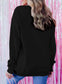 Black plus size cheers glitter tinsel short sleeve sweater