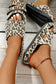 Black print thick sole slip on slippers