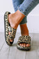 Black print thick sole slip on slippers