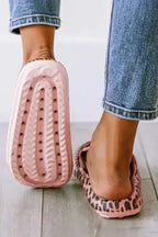 Black Print Thick Sole Slip On Slippers - Fashionfitz