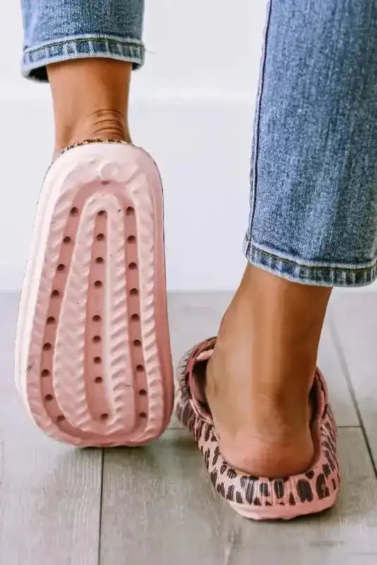 Black Print Thick Sole Slip On Slippers - Fashionfitz