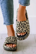 Black Print Thick Sole Slip On Slippers - Fashionfitz