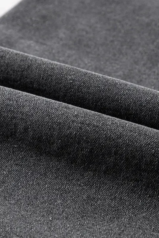 Black Raw Edge Side Slits Buttoned Midi Denim Skirt - Fashionfitz