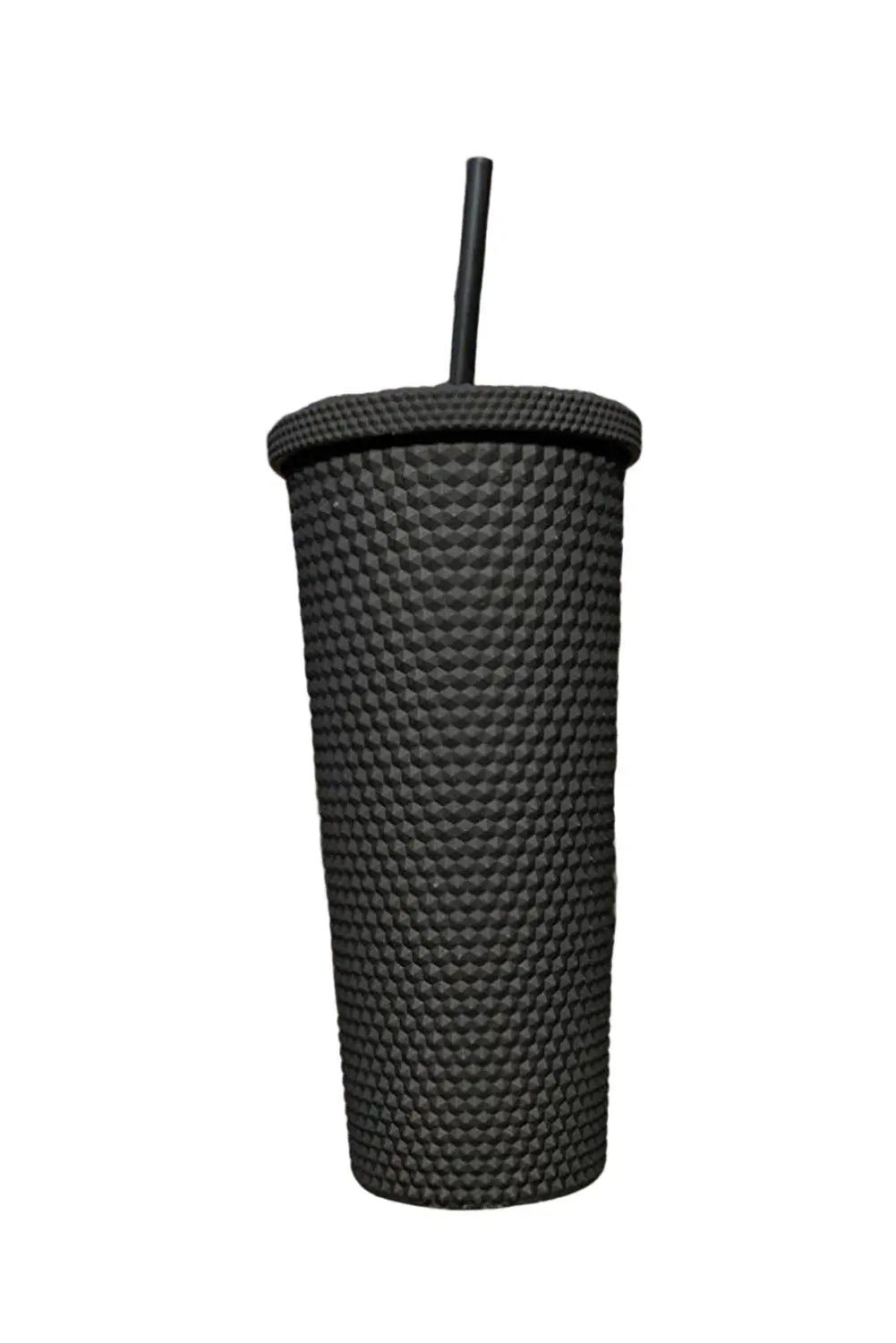 Black reusable matte plastic tumbler cup - one size / ps - tumblers