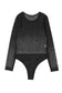 Black rhinestone mesh bodysuit - bodysuits