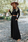 Black solid color ribbed crop top long pants set - two piece pant sets