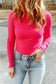 Black ribbed knit high neck long sleeve top - rose / s / 93% viscose + 7% elastane - tops