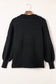 Black ribbed knit lapel neck curvy sweater - plus size