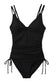 Black ribbed one piece swimsuit - swimsuits