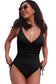 Black ribbed one piece swimsuit - swimsuits