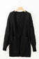 Cardigans - black ribbed trim eyelet cable knit cardigan