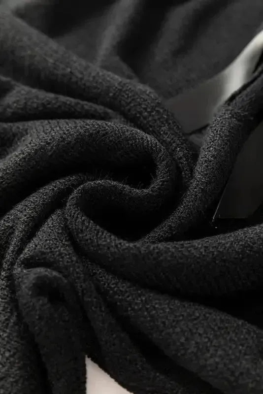 Black Ribbon Bow Knot Dolman Sleeve Sweater - Fashionfitz