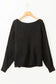 Black ribbon bow knot dolman sleeve sweater - tops