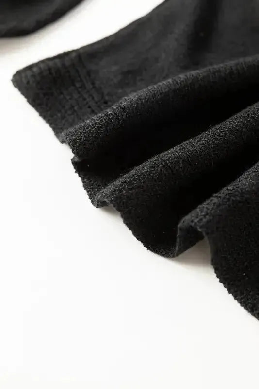 Black Ribbon Bow Knot Dolman Sleeve Sweater - Fashionfitz