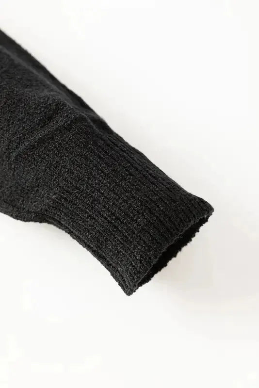 Black Ribbon Bow Knot Dolman Sleeve Sweater - Fashionfitz