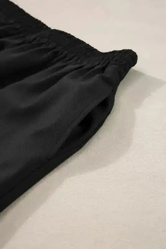 Black Ricrac Trim Tank Top & Shorts Set - Fashionfitz