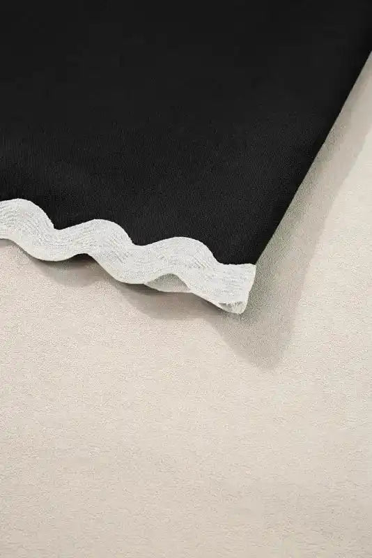 Black Ricrac Trim Tank Top & Shorts Set - Fashionfitz