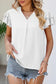 Black ruffle short sleeve blouse - white / s / 100% polyester - tops/blouses & shirts