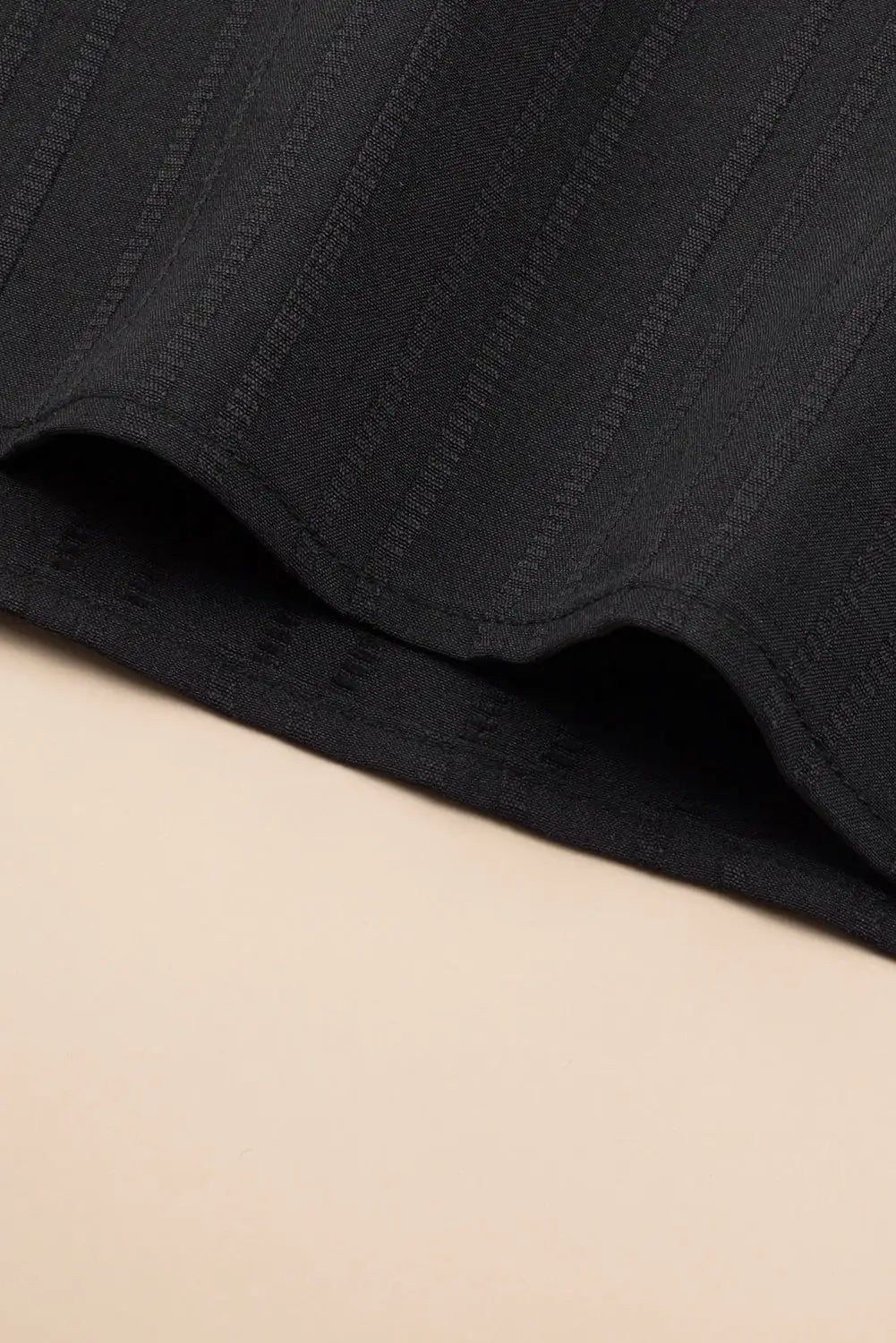 Black ruffled sleeve rib textured plus size shift dress - mini dresses