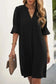 Black Ruffled Sleeve Shift Dress - Fashionfitz