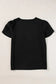 Black scalloped v neckline petal sleeve top - tops & tees