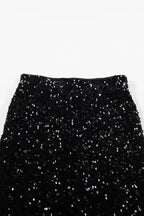 Black Sequin Bodycon Mini Skirt - Fashionfitz