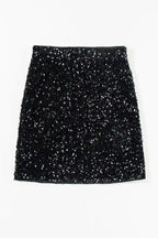 Black Sequin Bodycon Mini Skirt - Fashionfitz