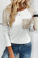 Black sequin patch chest pocket raglan sleeve top - white / l / 65% polyester + 30% viscose + 5% elastane - long tops