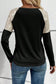 Black sequin patch chest pocket raglan sleeve top - long tops