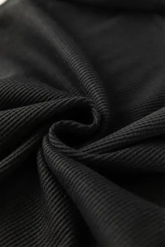 Black Sequin Patchwork Lantern Sleeve Blouse - Fashionfitz