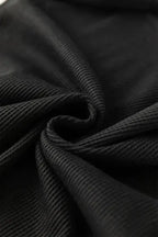 Black Sequin Patchwork Lantern Sleeve Blouse - Fashionfitz