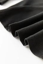 Black Sequin Patchwork Lantern Sleeve Blouse - Fashionfitz