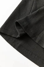 Black Sequin Patchwork Lantern Sleeve Blouse - Fashionfitz