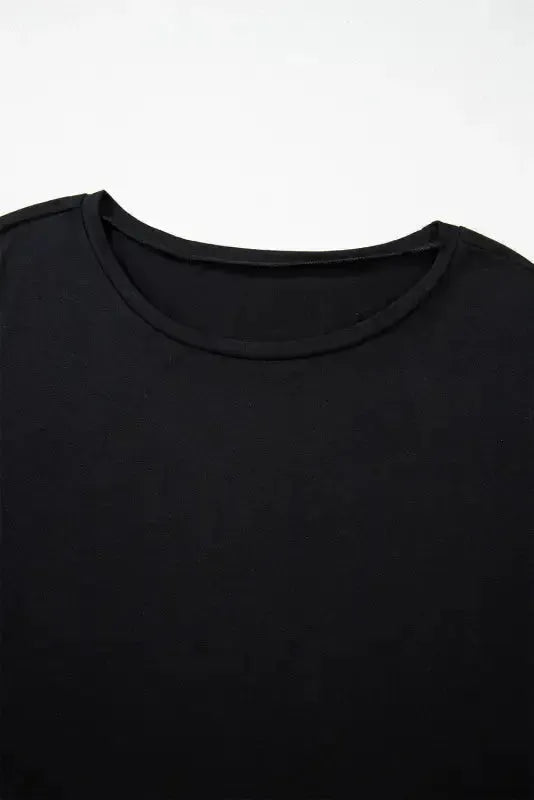 Black Sequin Sleeve Plus Size Top - Fashionfitz