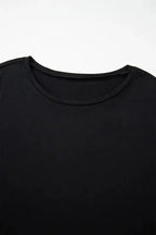 Black Sequin Sleeve Plus Size Top - Fashionfitz