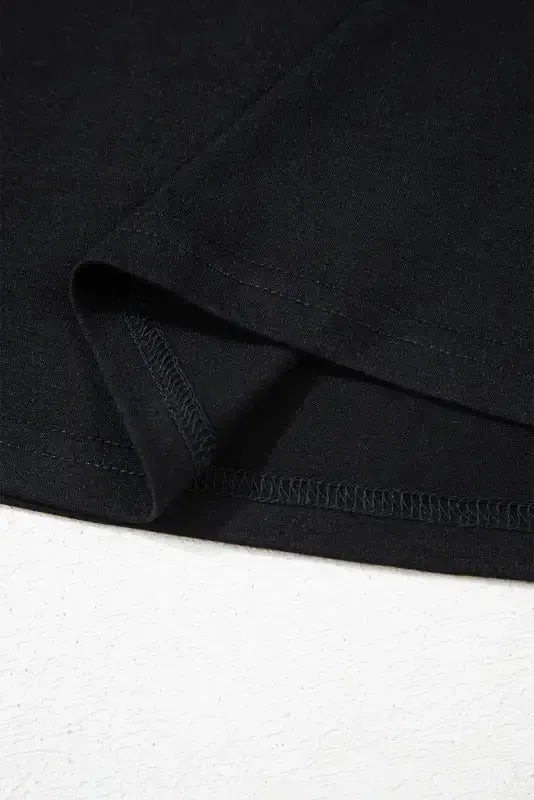 Black Sequin Sleeve Plus Size Top - Fashionfitz