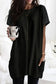 Black side pockets short sleeve tunic length plus size t shirt