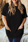 Black side pockets short sleeve tunic length plus size t shirt