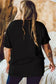 Black side pockets short sleeve tunic length plus size t shirt