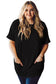 Black side pockets short sleeve tunic length plus size t shirt