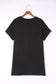 Black side pockets short sleeve tunic length plus size t shirt