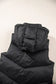 Black sleek quilted puffer hooded vest coat - outerwear