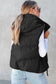 Black sleek quilted puffer hooded vest coat - outerwear