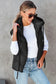 Black sleek quilted puffer hooded vest coat - outerwear